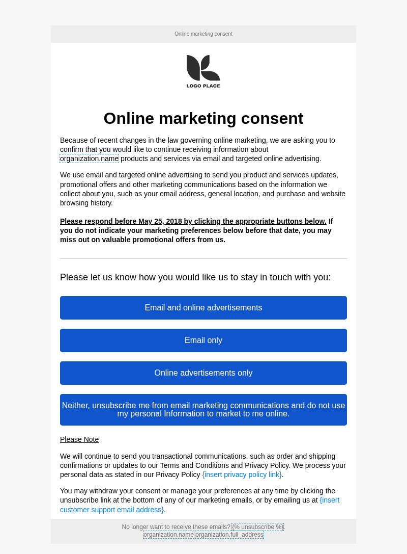 GDPR - Online consent