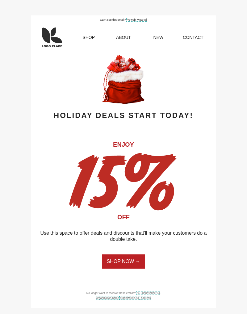 Holiday deal - Limited time offer