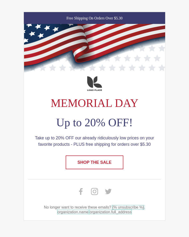 Memorial Day - Sale