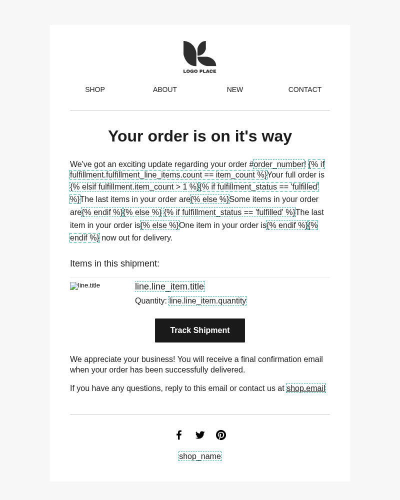 Shipment out for delivery