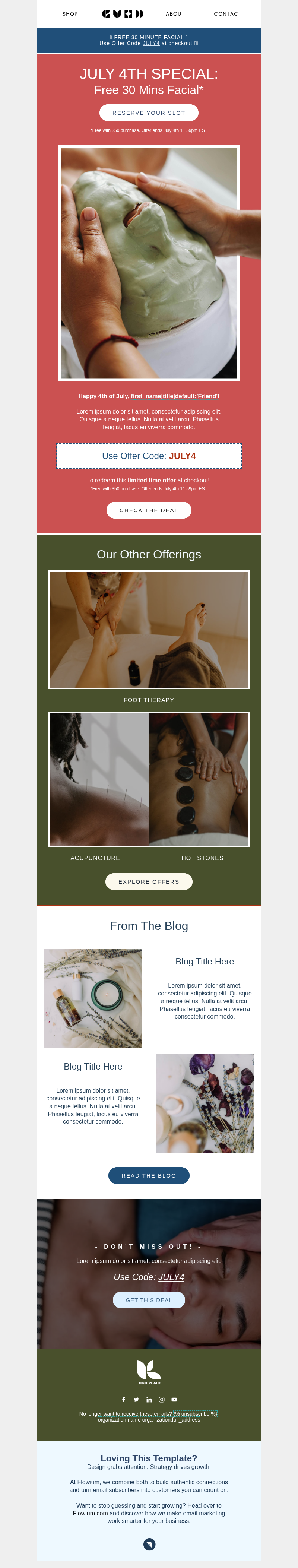 July 4th Sale - Massage