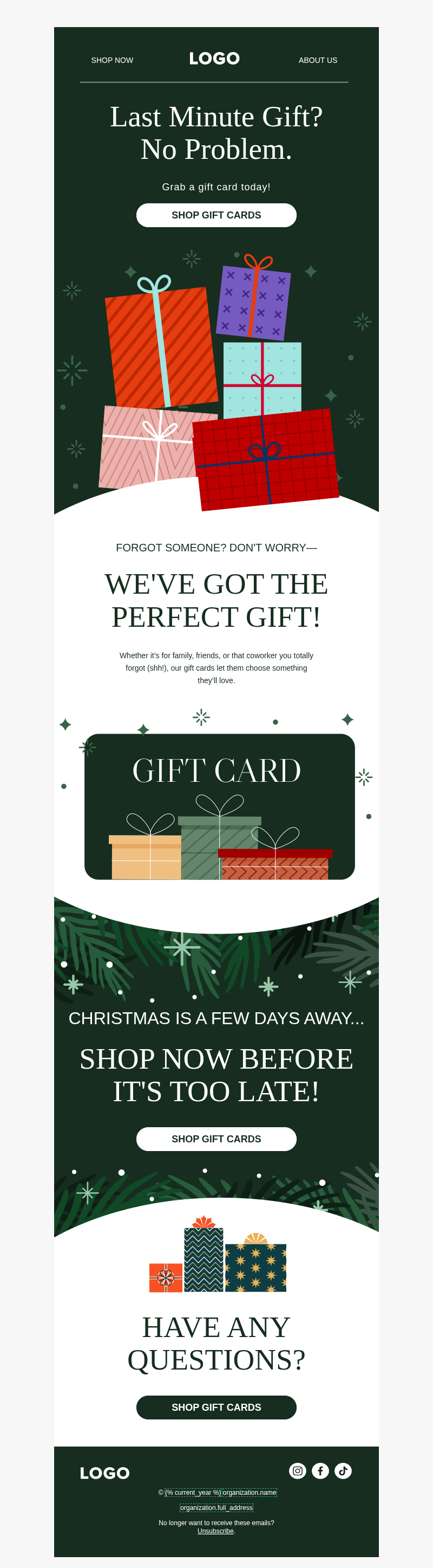Christmas Holidays - Last Minute Shopping (Gift Card Focus)