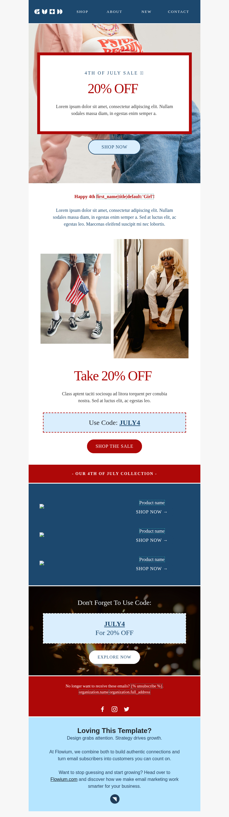 July 4th Sale - Clothing