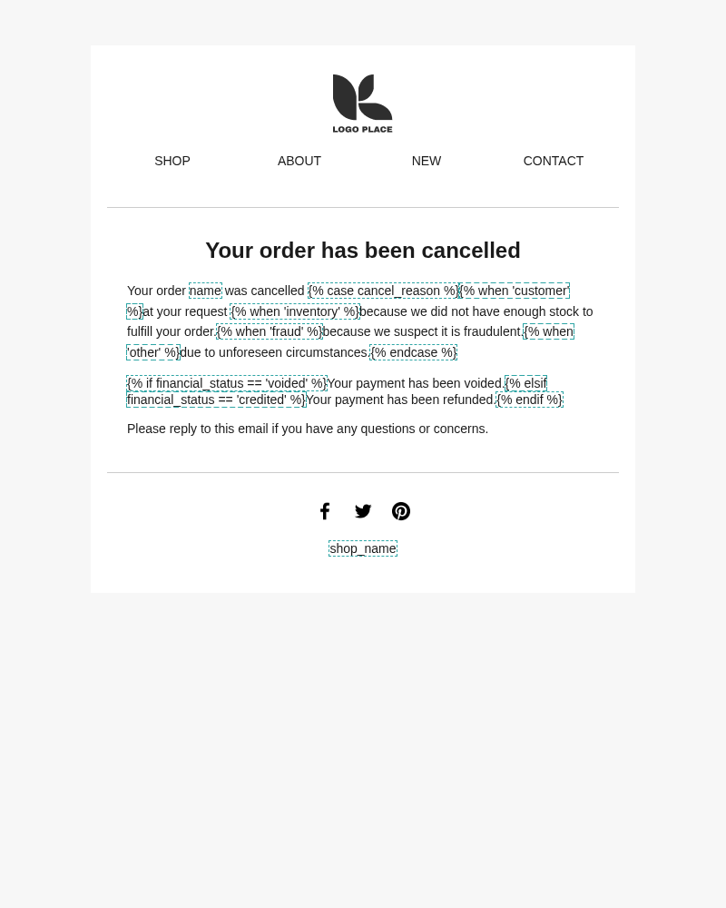 Order cancelled
