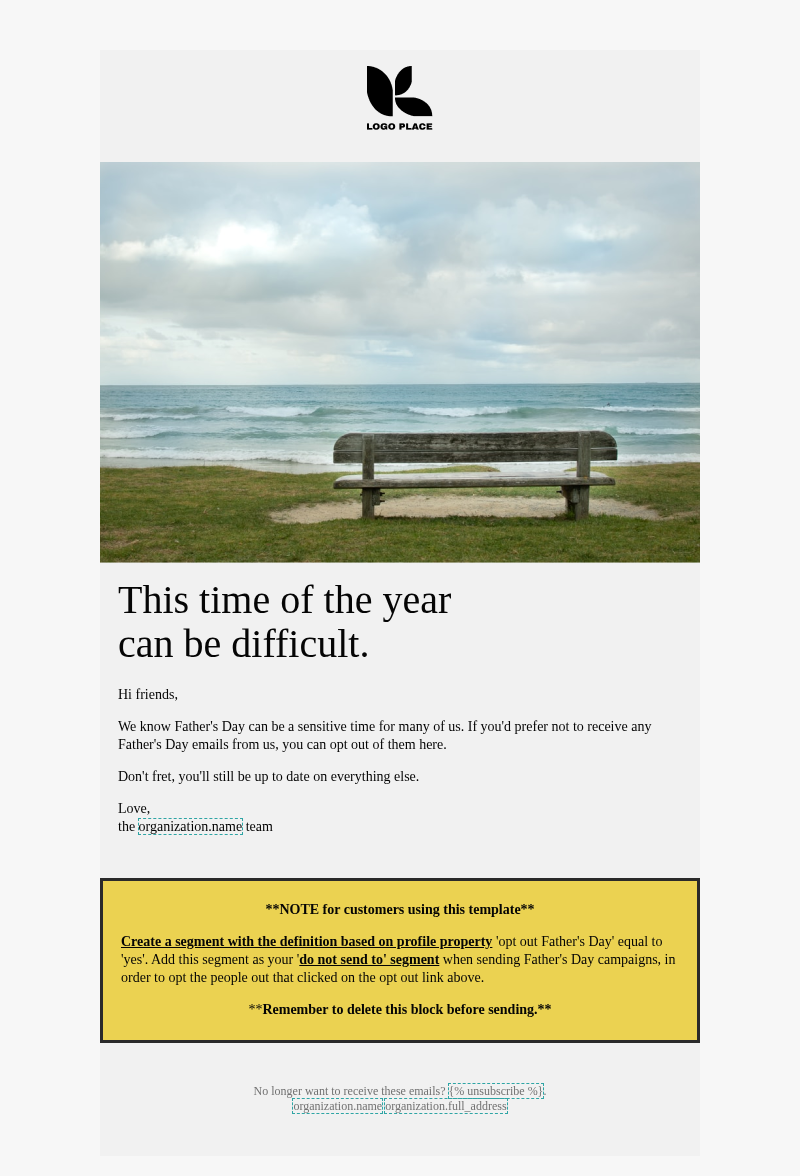Father's Day - Opt out