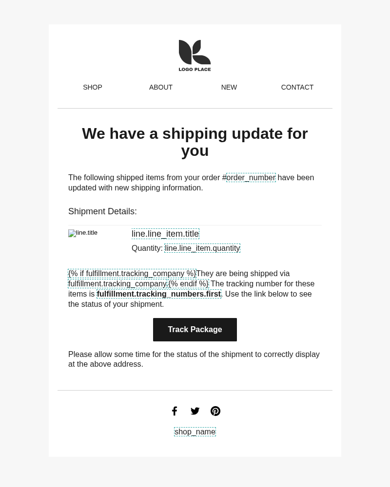 Shipping update