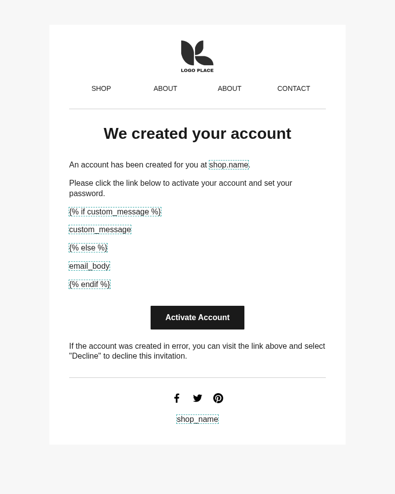 Customer account activation